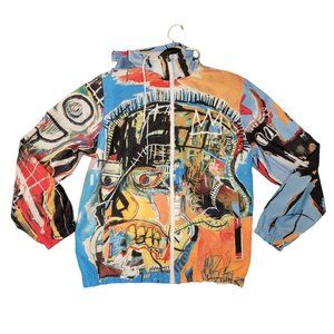 Members Only x Jean-Michel Basquiat Windbreaker Jacket Multicolor Size Large NWT